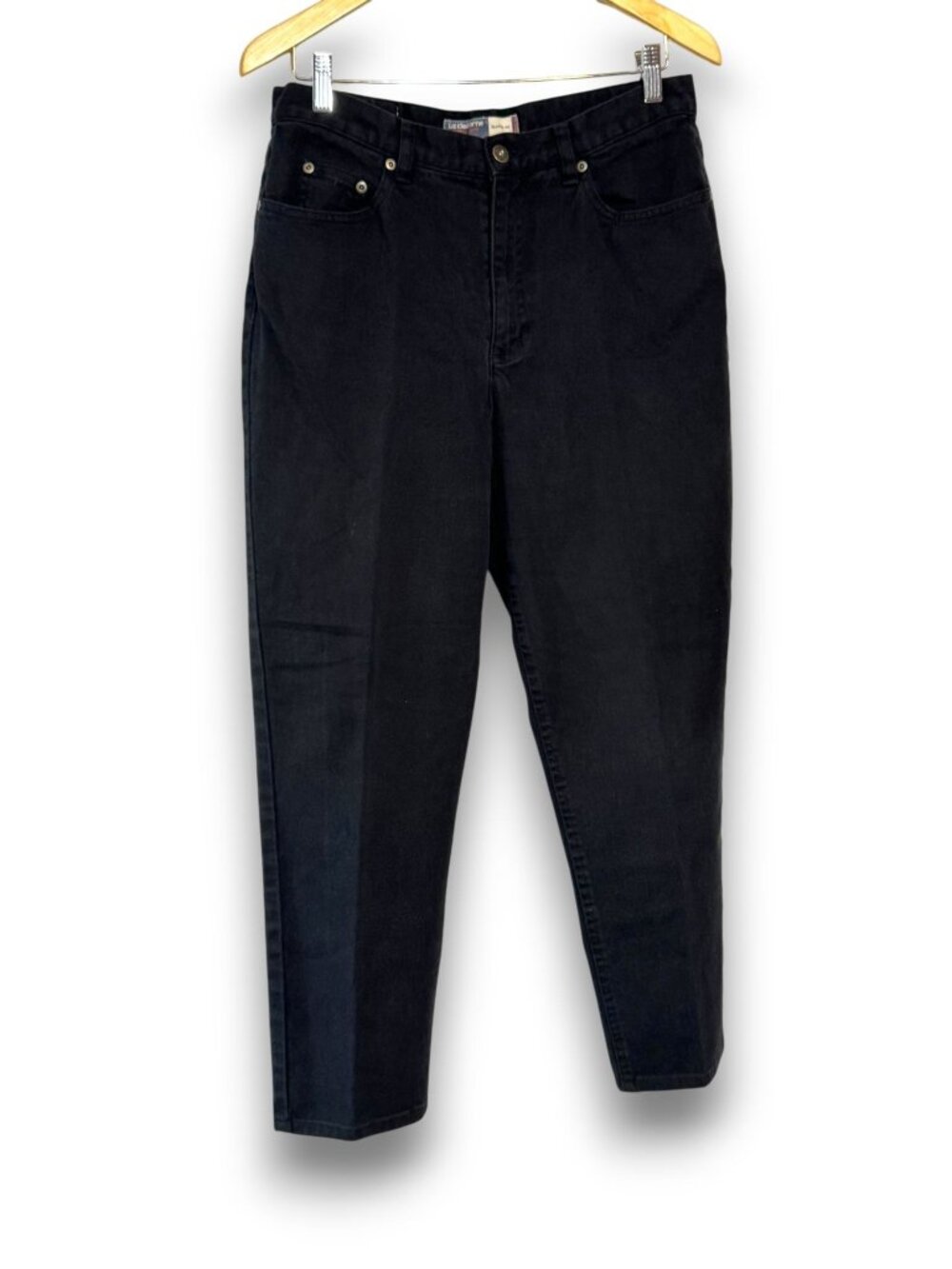 Liz Claiborne Premium Lizwear Jeans Womens 14 Petite Black High Rise Classic Fit